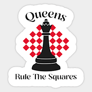 Chess: Queens rule the squares Sticker